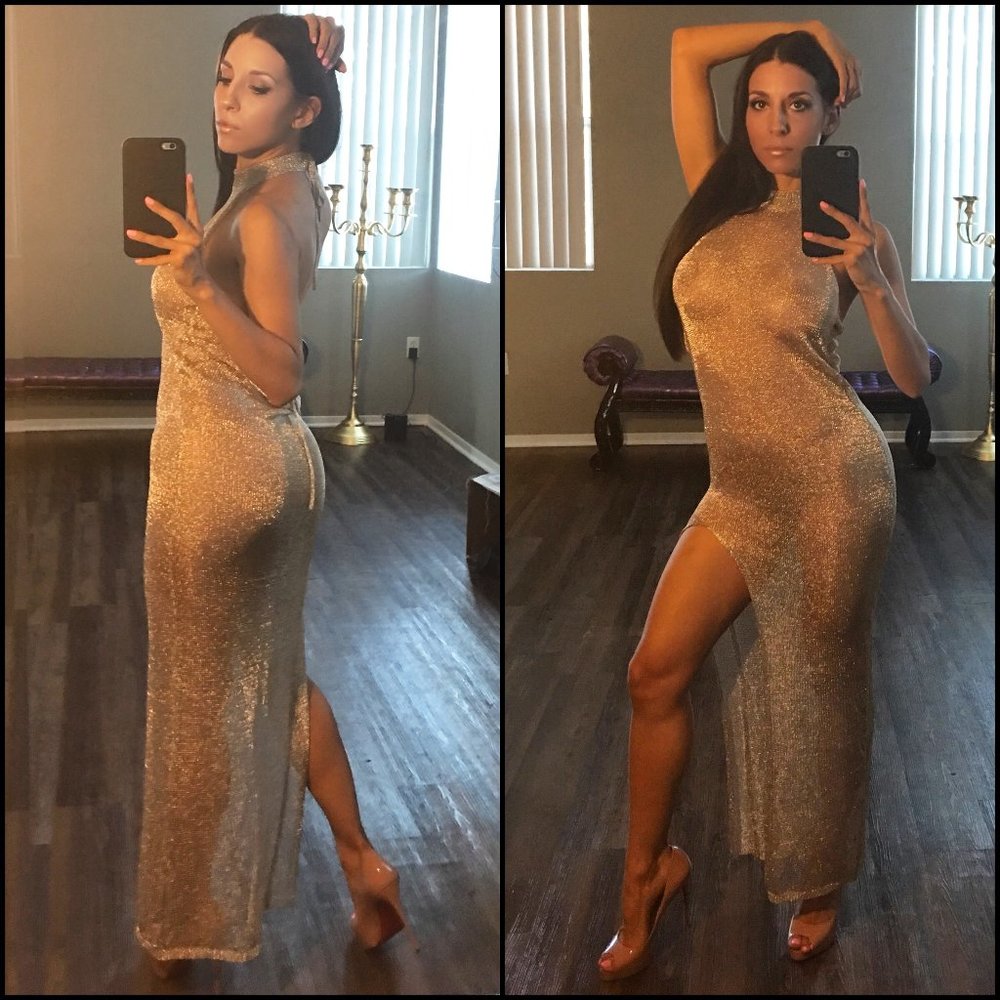 Gold Mesh Dress